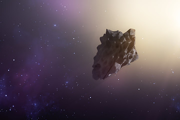 Image showing an asteroid in the deep space