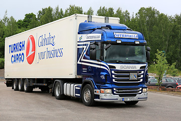 Image showing Blue and White Scania R400 Truck 