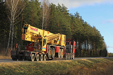 Image showing Harbour Crane Wide Load Truck Transport 