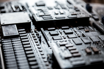 Image showing Close up of electronic circuit board.