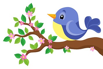 Image showing Stylized bird on spring branch theme 1