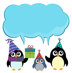 Image showing Party penguins with copyspace theme 3