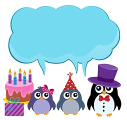 Image showing Party penguins with copyspace theme 1