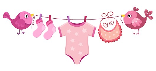 Image showing Line with clothing for baby girl