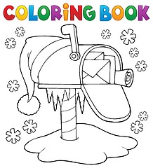 Image showing Coloring book Christmas mailbox