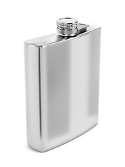 Image showing Silver hip flask