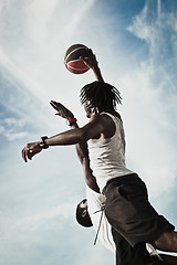 Image showing Playing basketball