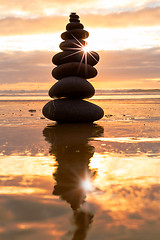 Image showing Balance at sunset 