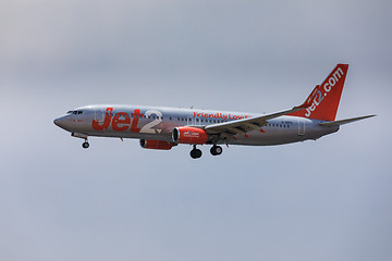 Image showing ARECIFE, SPAIN - APRIL, 16 2017: Boeing 737-800 of Jet2 with the