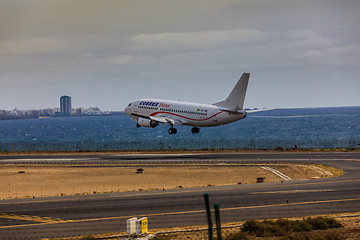 Image showing ARECIFE, SPAIN - APRIL, 15 2017: Boeing 737 - 300 of Cobrex Tran