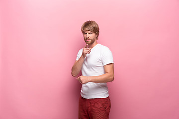 Image showing Portrait of young man with happy facial expression