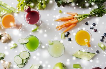 Image showing glasses with different fruit or vegetable juices