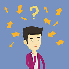 Image showing Young business man thinking vector illustration.