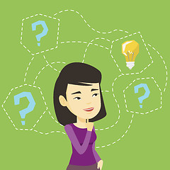 Image showing Asian businesswoman thinking about business idea.