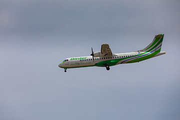 Image showing ARECIFE, SPAIN - APRIL, 16 2017: ATR 72 of Binter with the regis