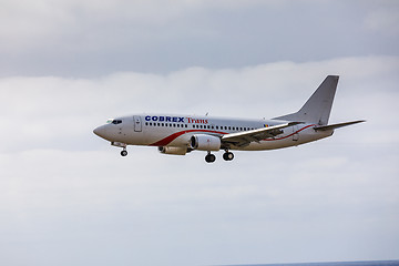 Image showing ARECIFE, SPAIN - APRIL, 15 2017: Boeing 737 - 300 of Cobrex Tran