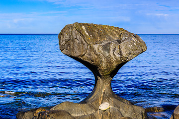 Image showing Kannesteinen is a special shaped stone located on the shore of O