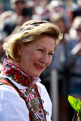 Image showing LOEN, NORWAY - MAY, 20 2017: Queen Sonja of Norway at the openin