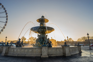 Image showing Fountain at Place de la Concorde in Paris 