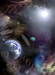 Image showing Universe Engine. Fantastic illustration