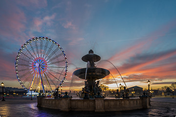 Image showing Fountain at Place de la Concorde in Paris 