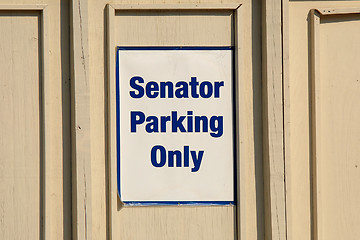 Image showing Senator park only sign