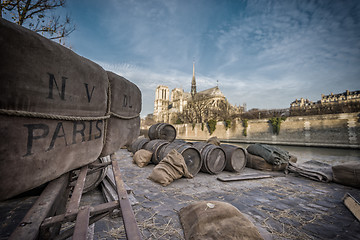 Image showing Docks of Notre Dame Cathedral in Paris 