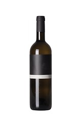 Image showing Bottle of wine with white label