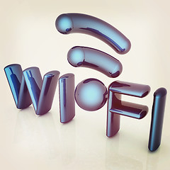 Image showing WiFi symbol. 3d illustration. Vintage style.