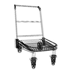 Image showing Trolley for luggage at the airport. 3D illustration.