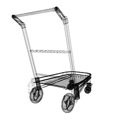 Image showing Trolley for luggage at the airport. 3D illustration.