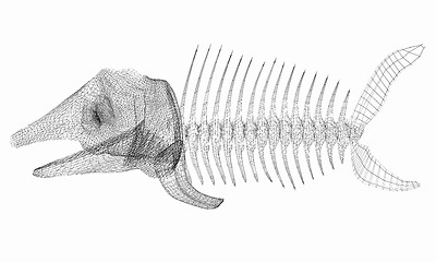 Image showing Fish bone icon. 3d illustration