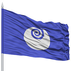 Image showing Isolated Ibaraki Japan Prefecture Flag on Flagpole