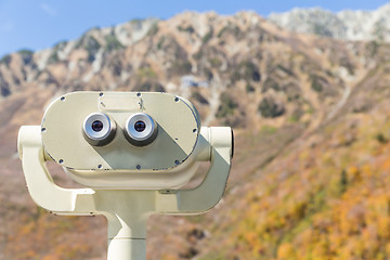 Image showing Binocular viewer with beautiful landscape