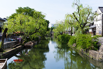 Image showing Kurashiki river in Kurashiki city of Japan