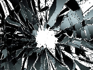 Image showing Shattered glass over white background