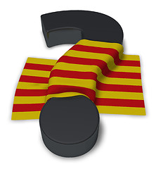 Image showing question mark and flag of catalonia - 3d illustration