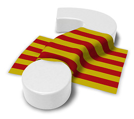 Image showing question mark and flag of catalonia - 3d illustration