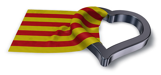 Image showing flag of catalonia and heart symbol - 3d rendering