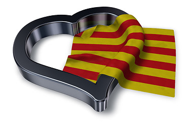 Image showing flag of catalonia and heart symbol - 3d rendering