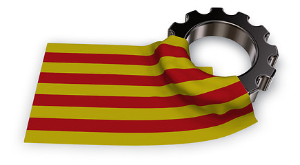 Image showing gear wheel and flag of catalonia - 3d rendering