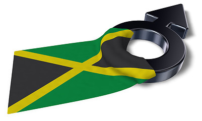 Image showing mars symbol and flag of jamaica - 3d rendering