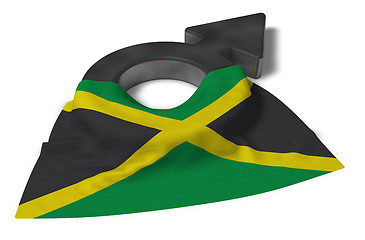 Image showing mars symbol and flag of jamaica - 3d rendering