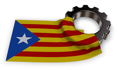 Image showing gear wheel and flag of catalonia - 3d rendering