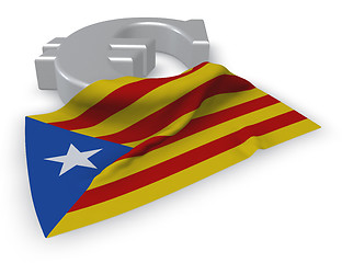 Image showing euro symbol and flag of catalonia - 3d illustration