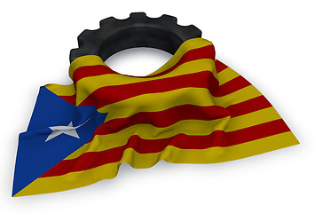 Image showing gear wheel and flag of catalonia - 3d rendering