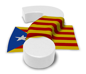 Image showing question mark and flag of catalonia - 3d illustration