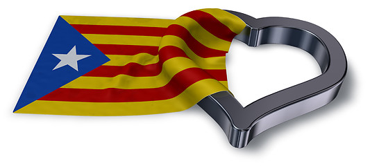 Image showing flag of catalonia and heart symbol - 3d rendering