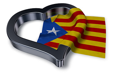 Image showing flag of catalonia and heart symbol - 3d rendering