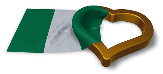 Image showing flag of nigeria and heart symbol - 3d rendering